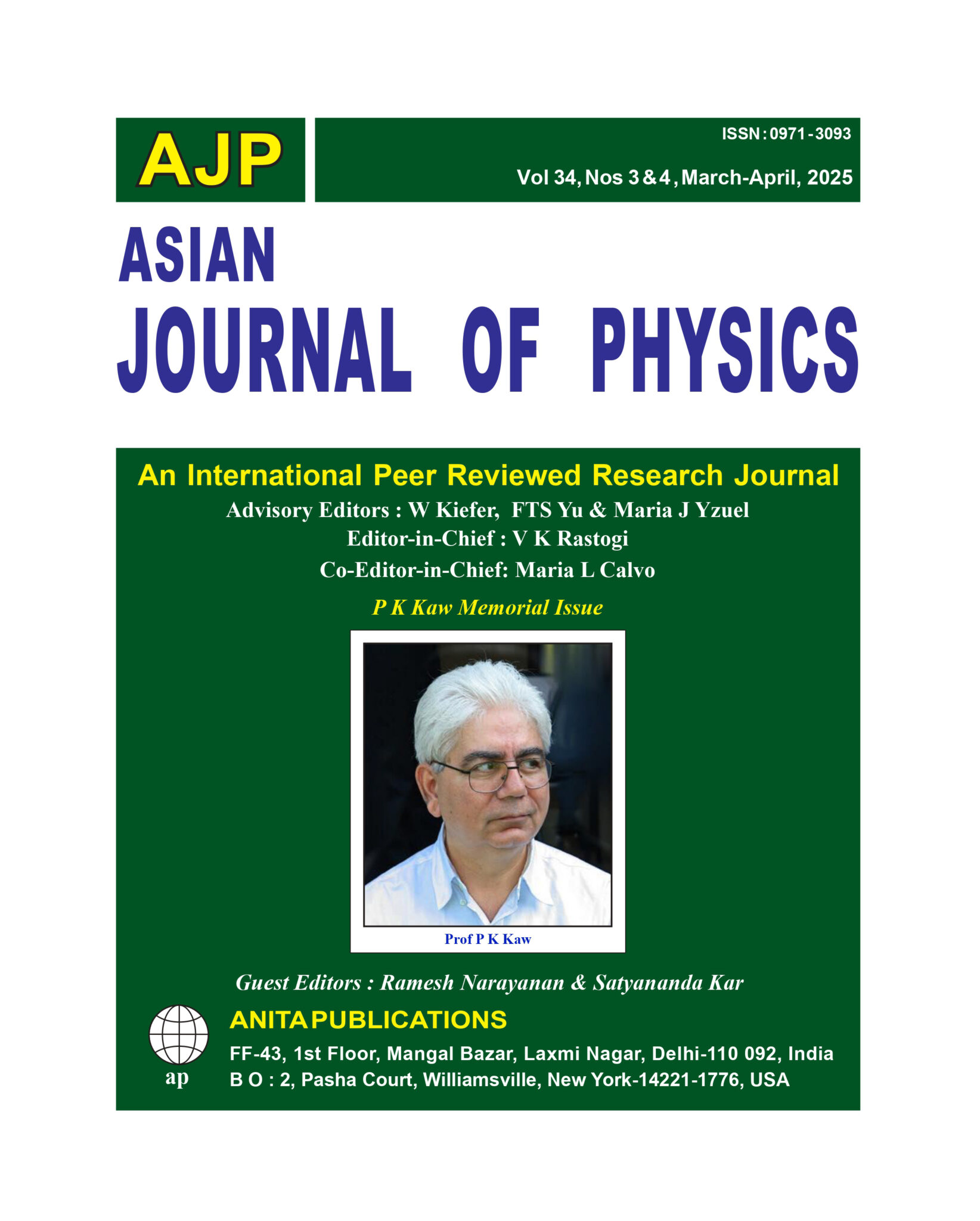 Volume 34 Nos 3-4 - Asian Journal of Physics